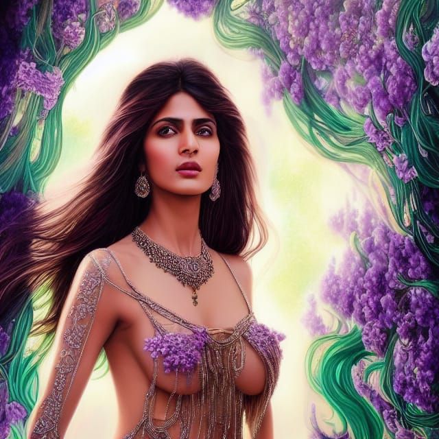 Sensual Pakistani Woman in Ethereal Fantasy Art