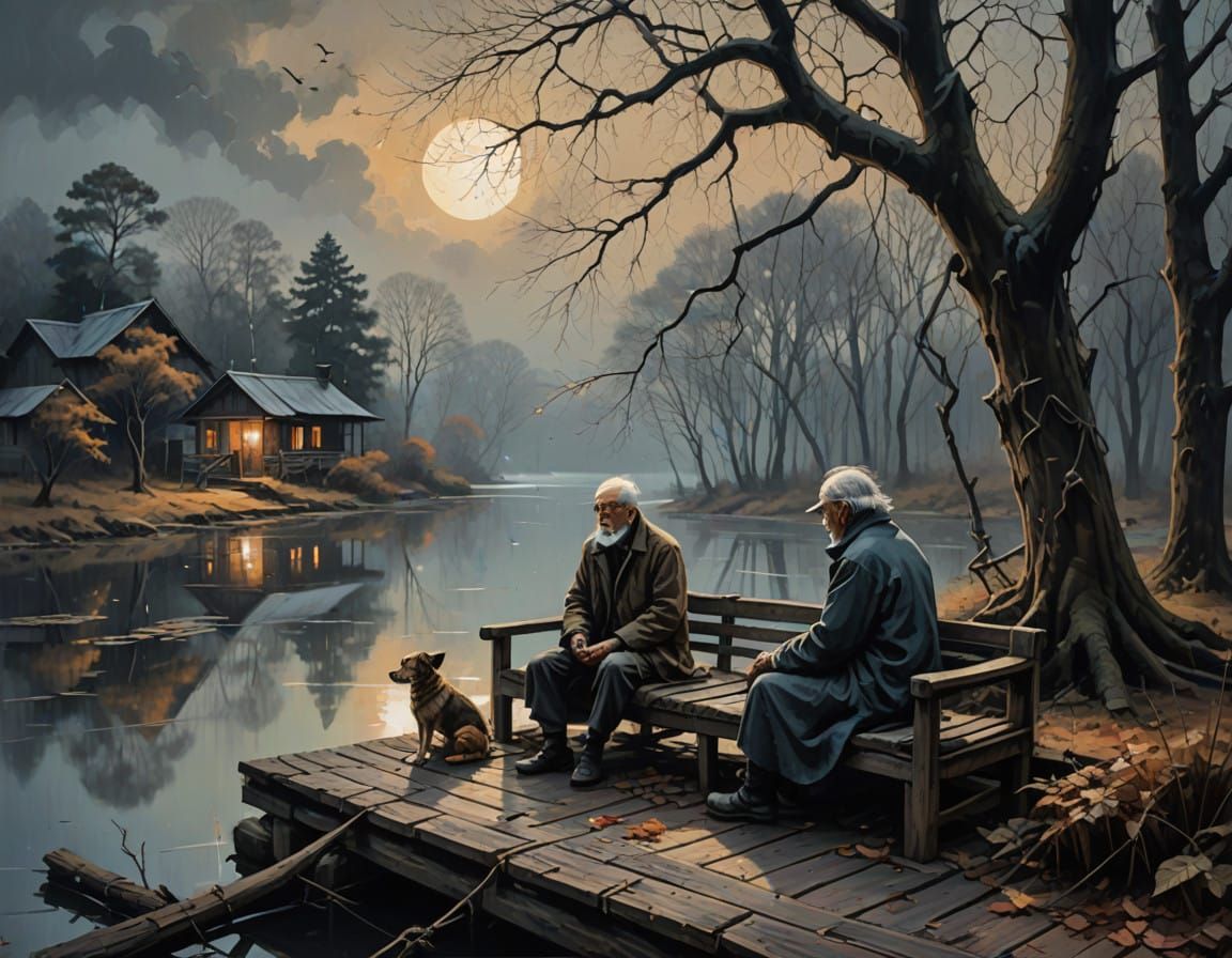 Ethereal Winter Scene in Oil on Texturized Canvas