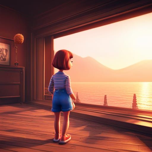 Pixar Mom Contemplates the Water in 3D Art