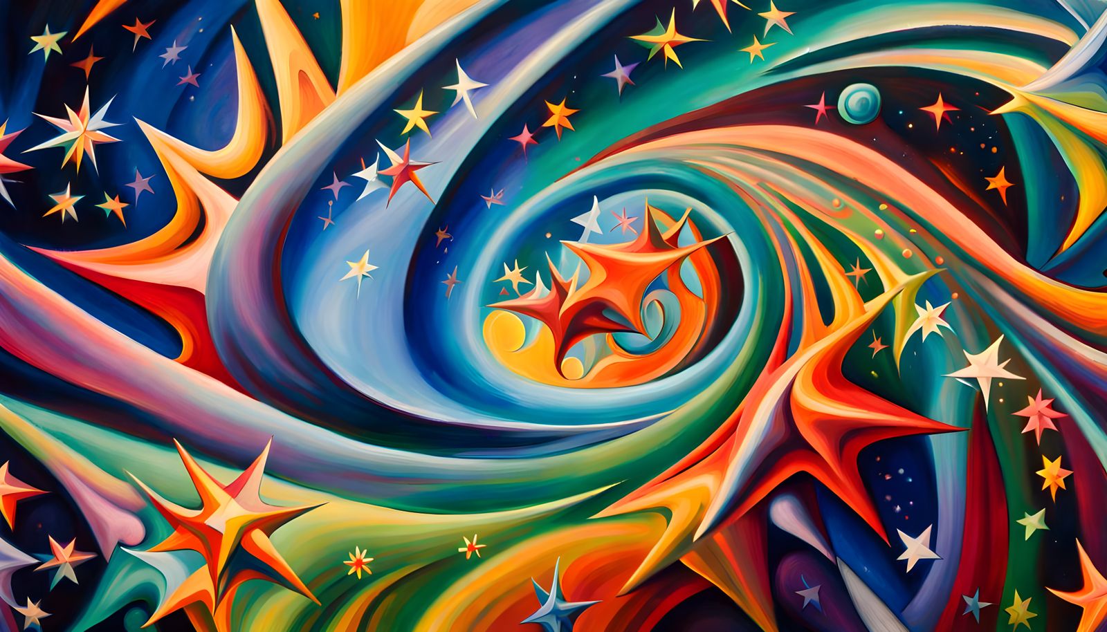 Iridescent Star Cluster Formation in Abstract Expressionism