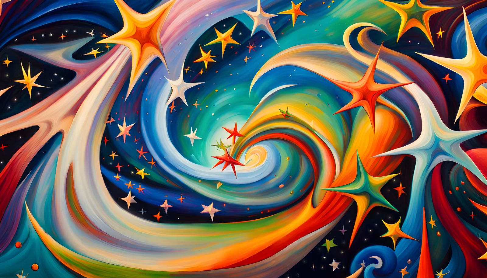 Iridescent Star Cluster Formation in Abstract Expressionism