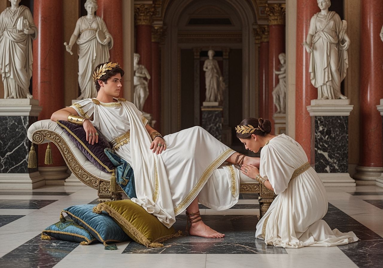 Roman Emperor Lounging in His Imperial Palace