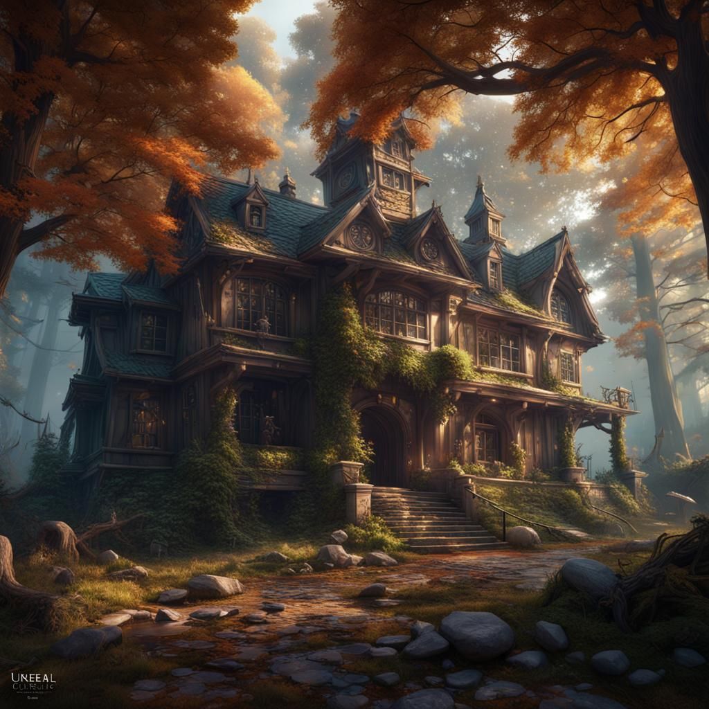 Enchanted School in the Woods: Fantasy Concept Art