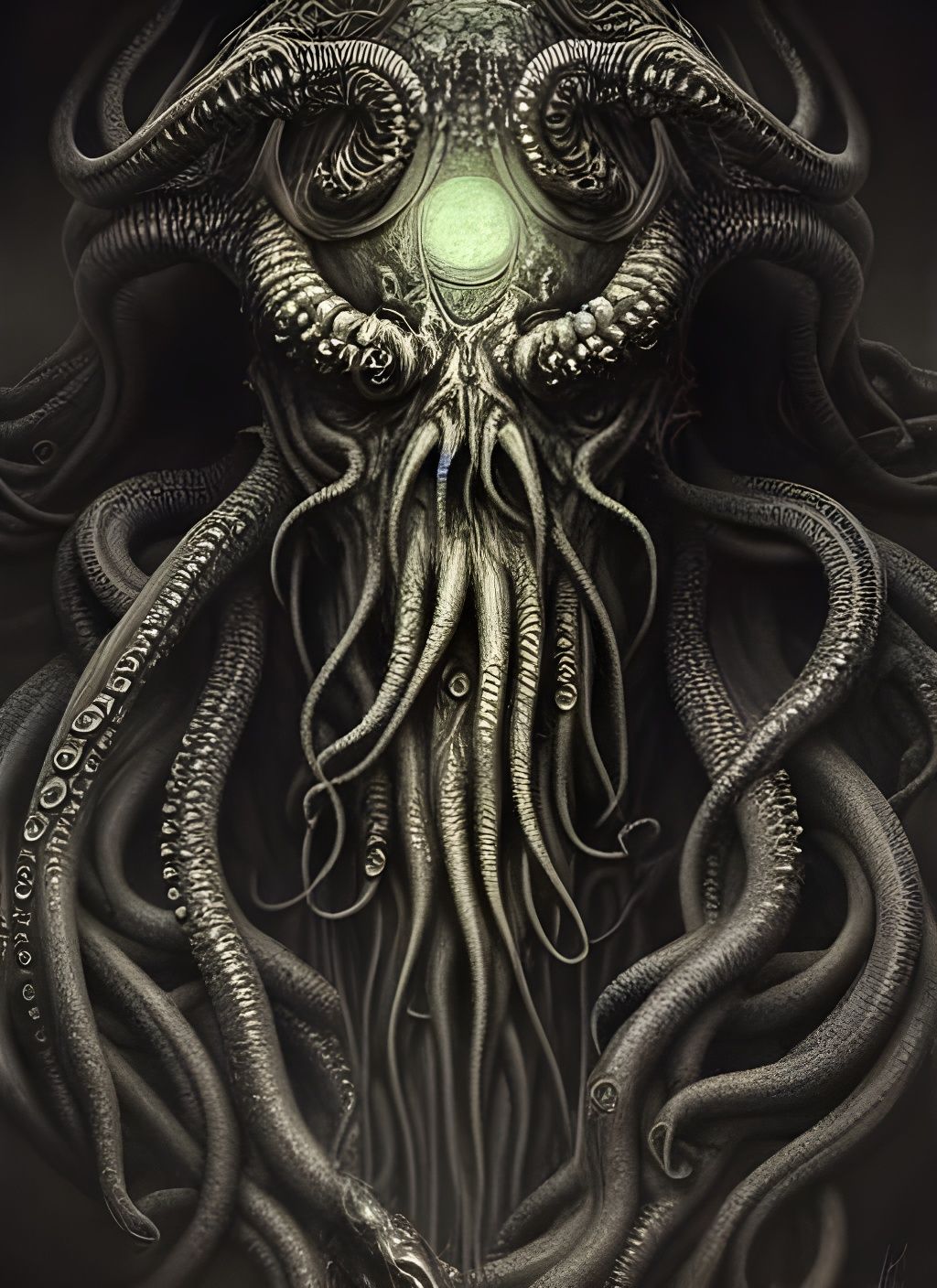 Hyper-Realistic Cthulhu: Eldritch God in Airbrush Art