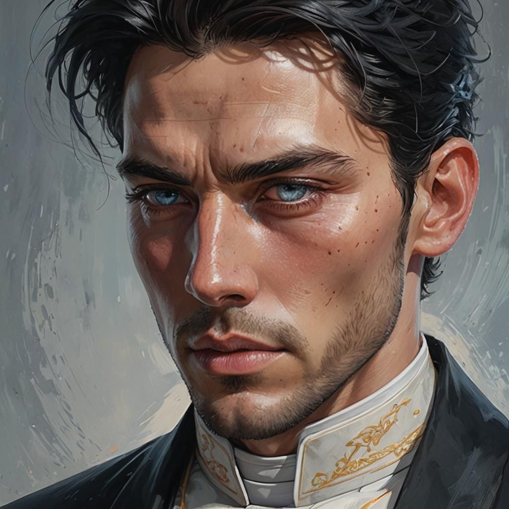 Hyperrealistic Portrait of a Young Priest