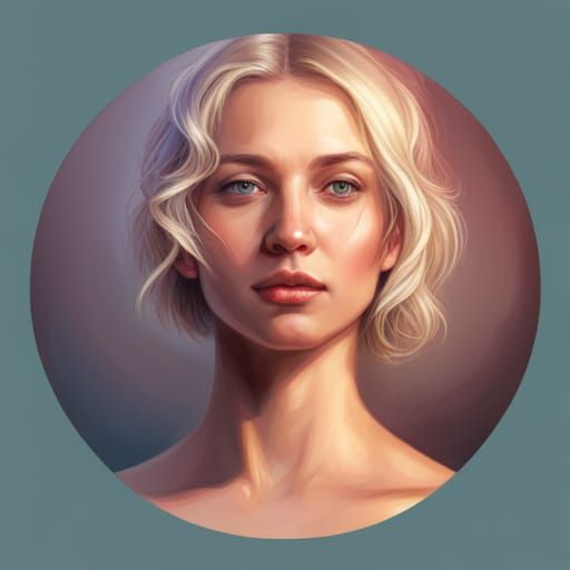 Naturist Woman Portrait in Hyperdetailed Digital Art