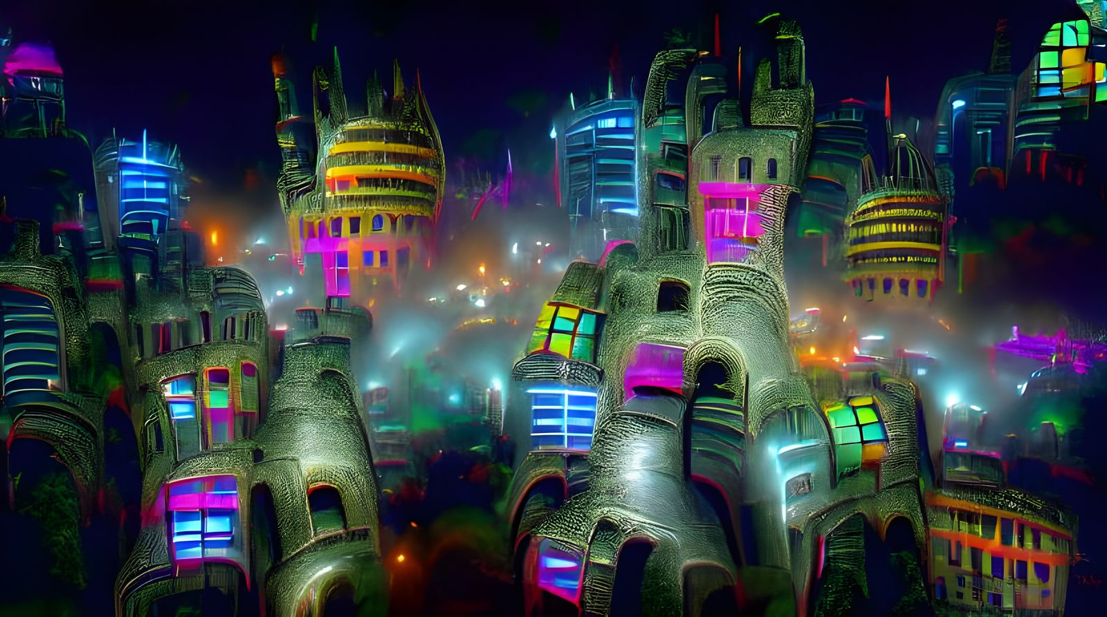 Futuristic City at Night: Blade Runner Fauvism