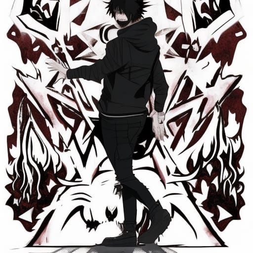 Half-Wolf Devil Anime Character with Vape