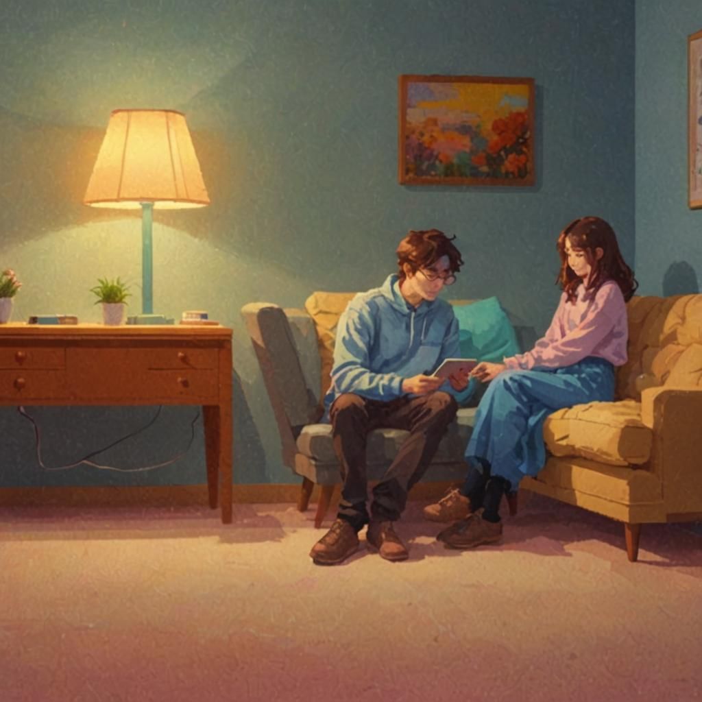Romantic Text Message in Vibrant Pixel Art