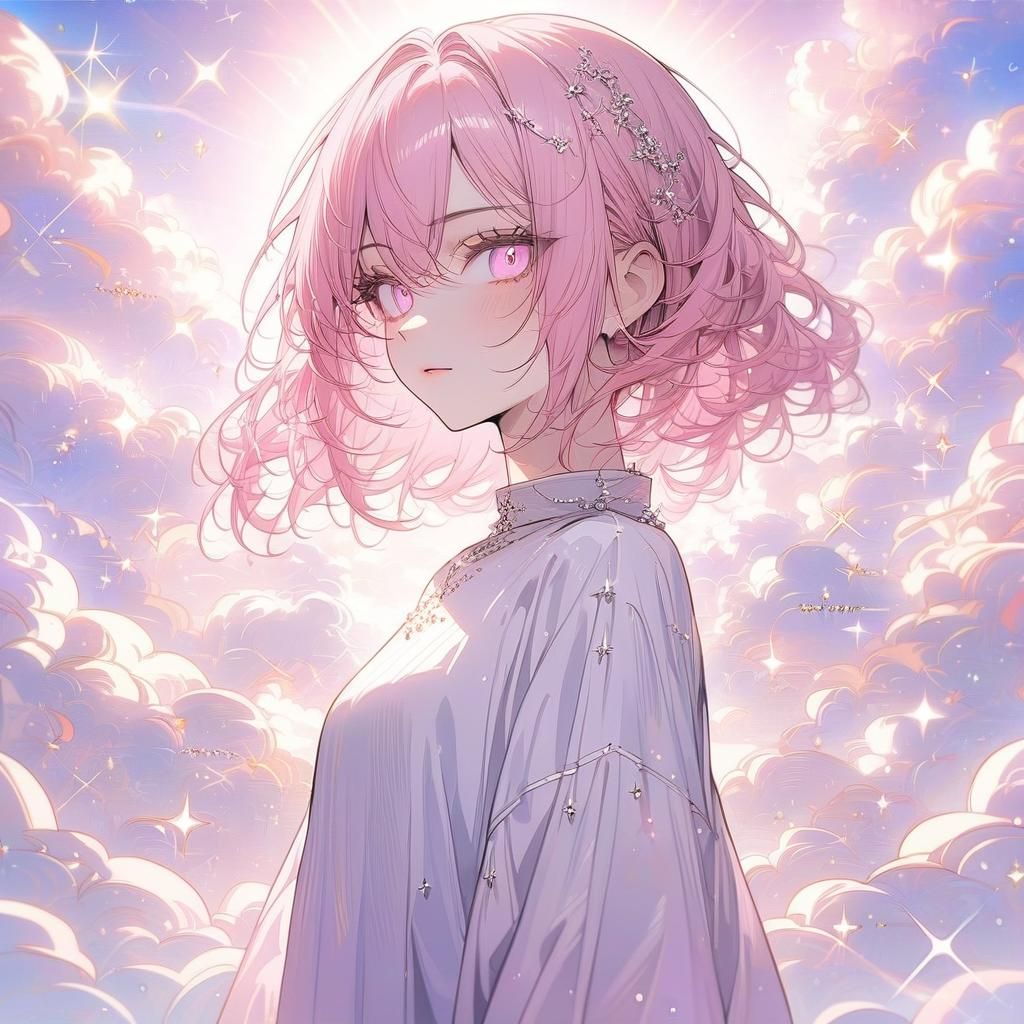 Anime Girl with Pink Hair in Soft Style