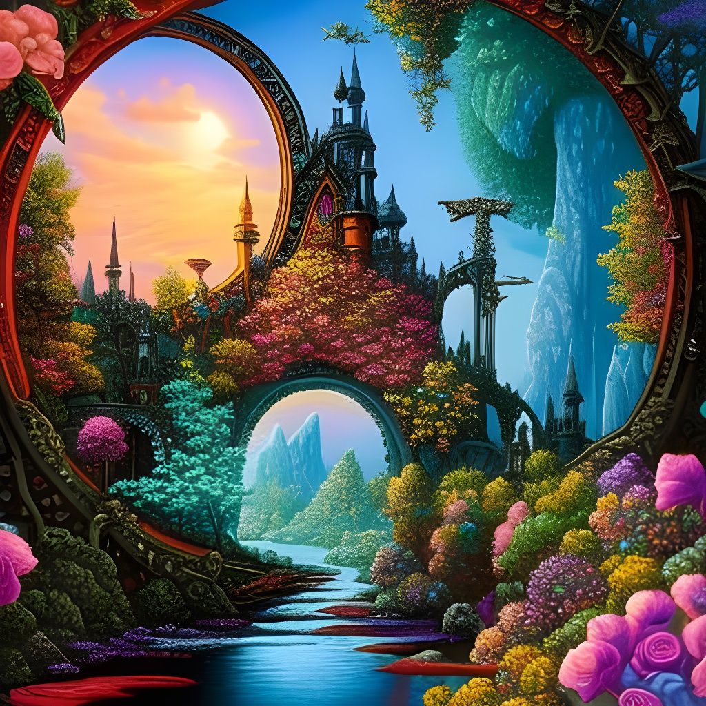 Elven Woods: Rose Towers with Portal of Light