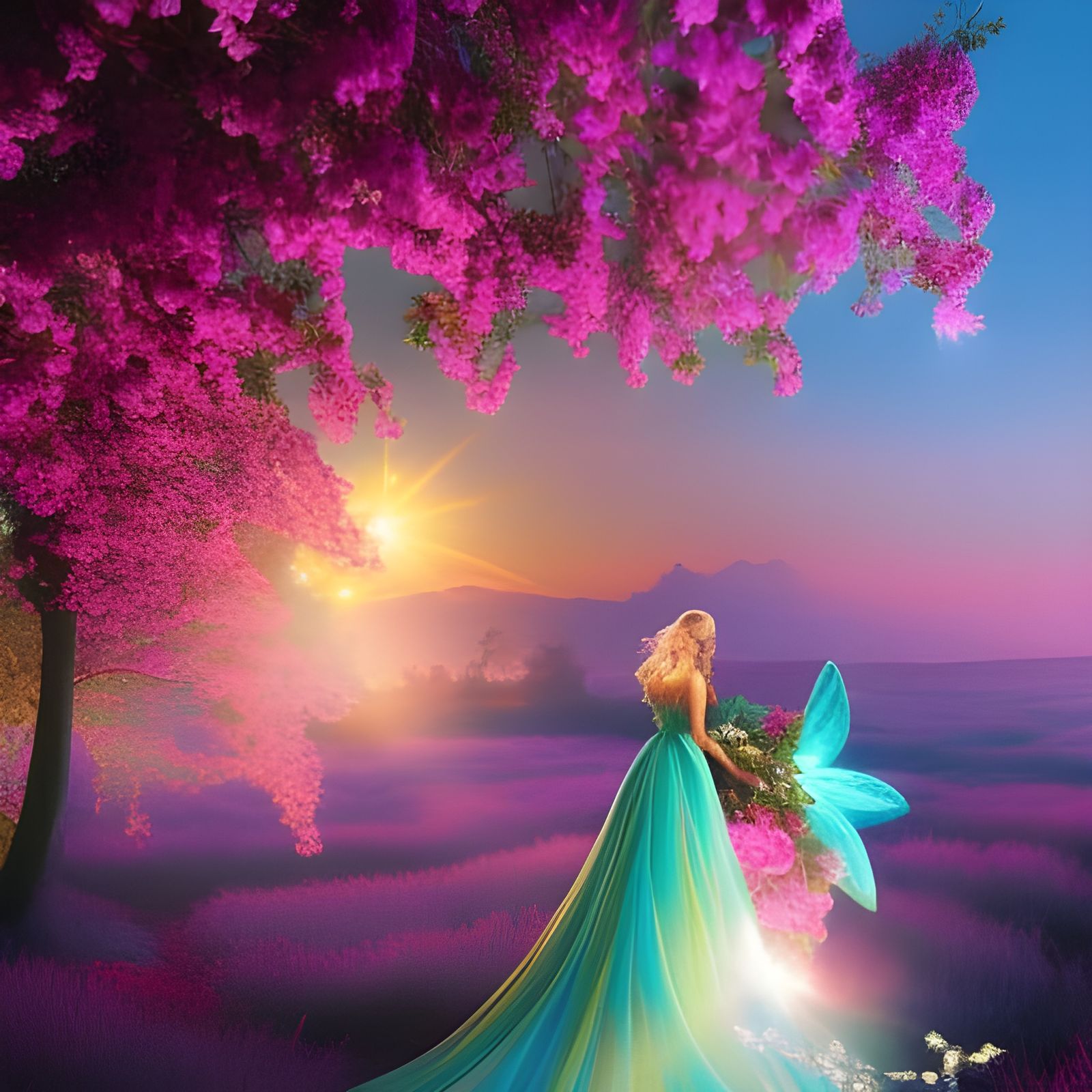 Ethereal Fairy in a Misty Fantasy World