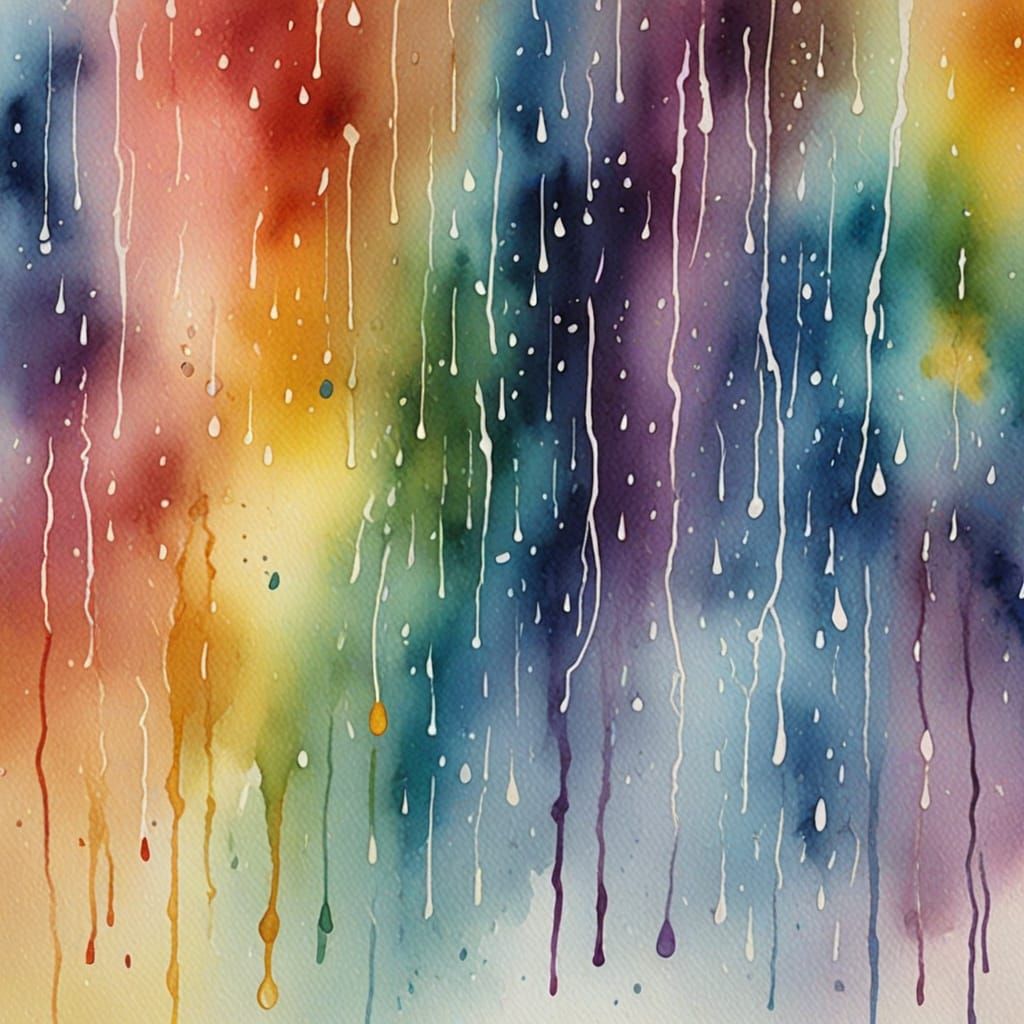 Whimsical Watercolor Rainbow Scene