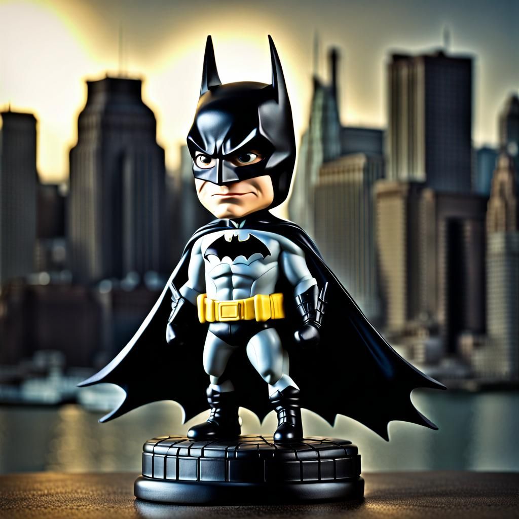 Batman bobblehead in Gotham City