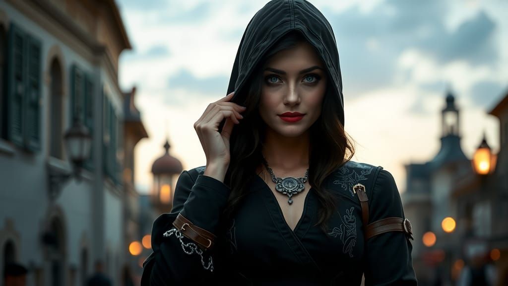 Beautiful Assassin Unveils Herself in Cityscape