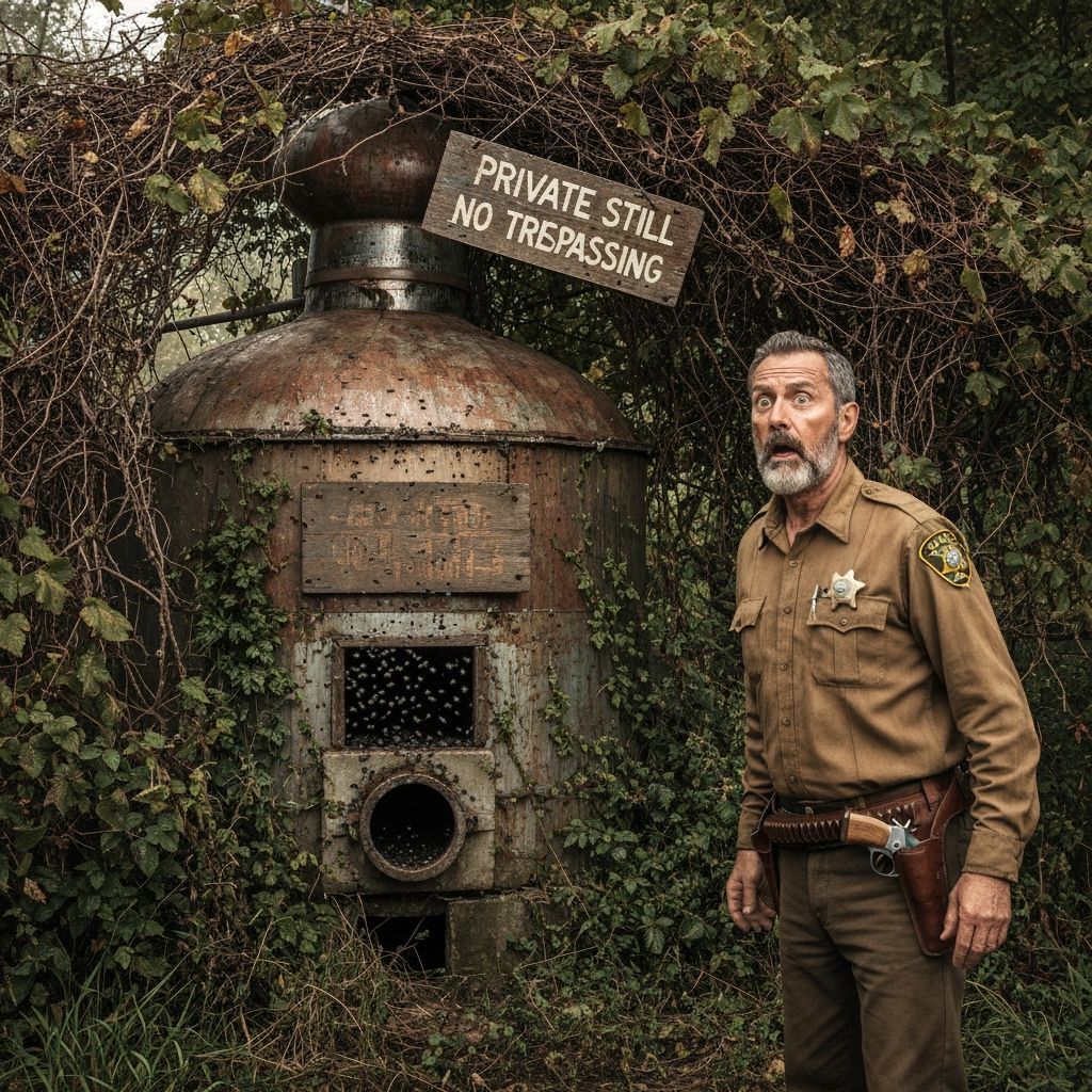 Sheriff Finds Hidden Still in Forest, Rural Landscape
