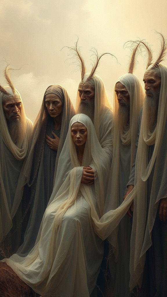 Ethereal Ancestral Spirits in Dreamlike Color Fields