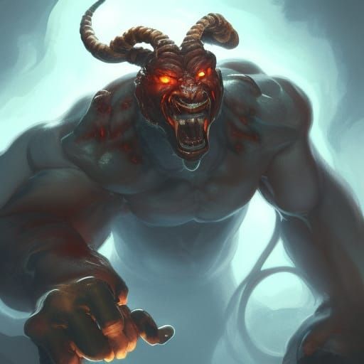 Infernal Balrog Portrait in Dark Fantasy Style