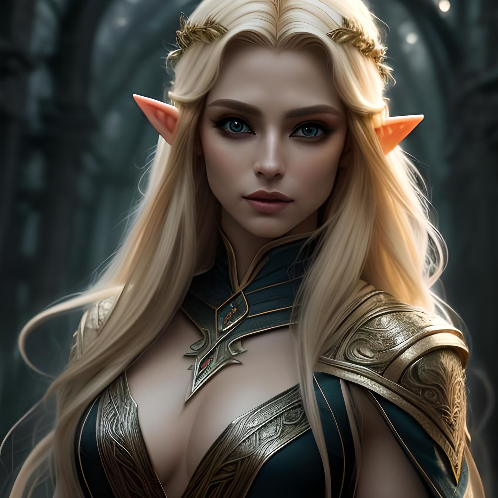 Hyperrealistic Elf Portrait with Blonde Hair