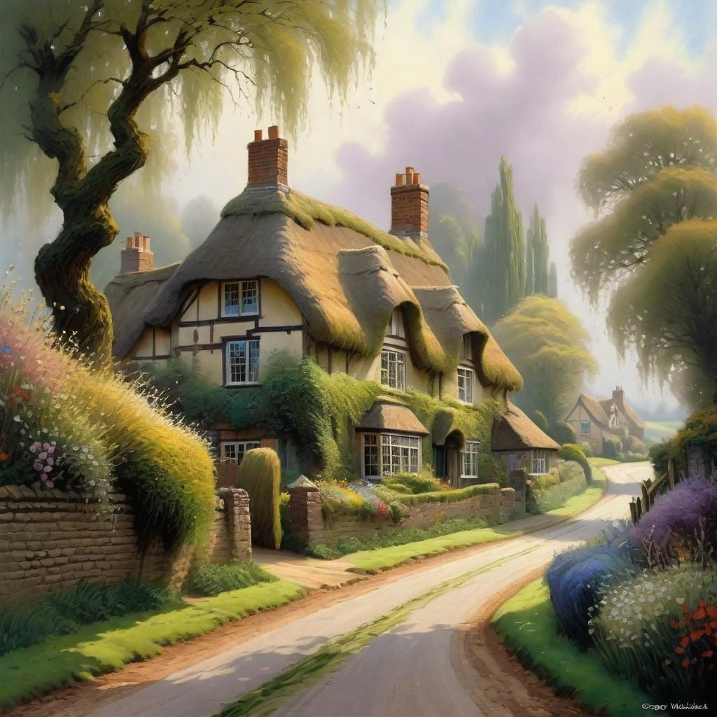 English Country House in Ethereal Fantasy Style