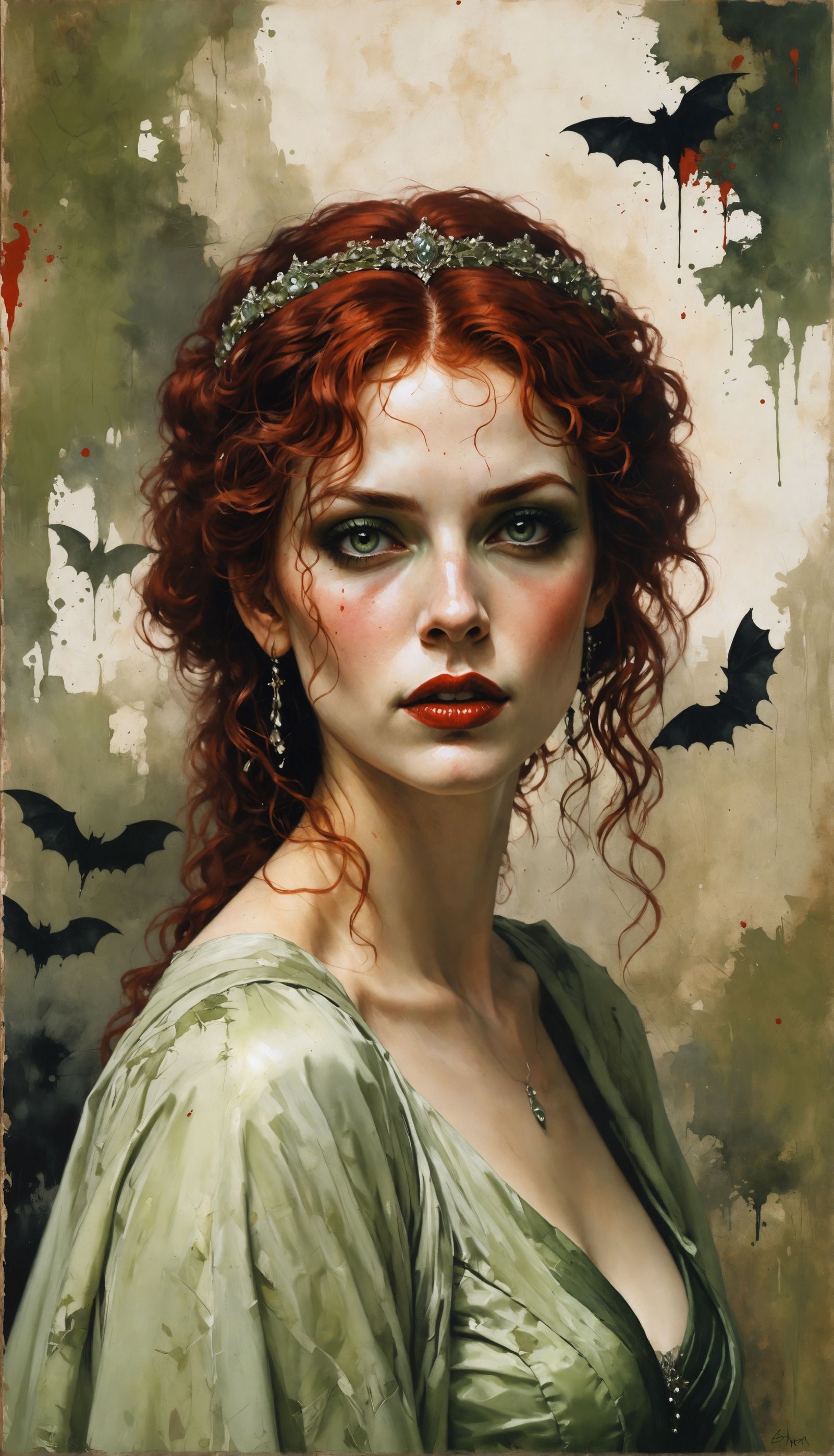 Vampiress as Bride of Dracula, Detailed Matte Painting