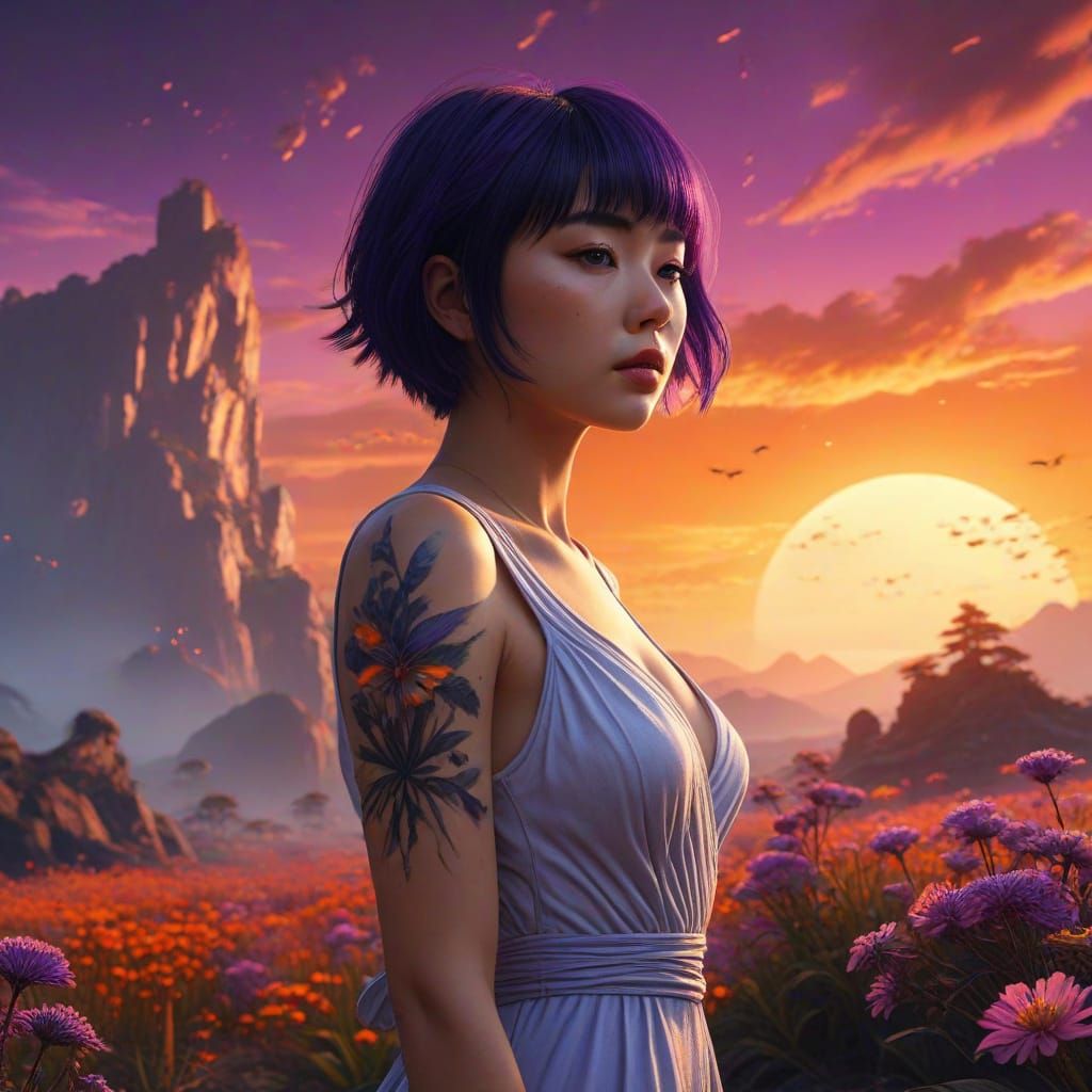 Surreal Alien Goddess in Vibrant Hyper-Realistic Digital Art