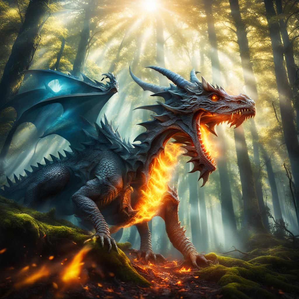 Spooky Dragon in a Mystical Forest