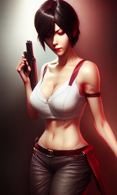 Stylized Ada Wong Inspired Character Portrait