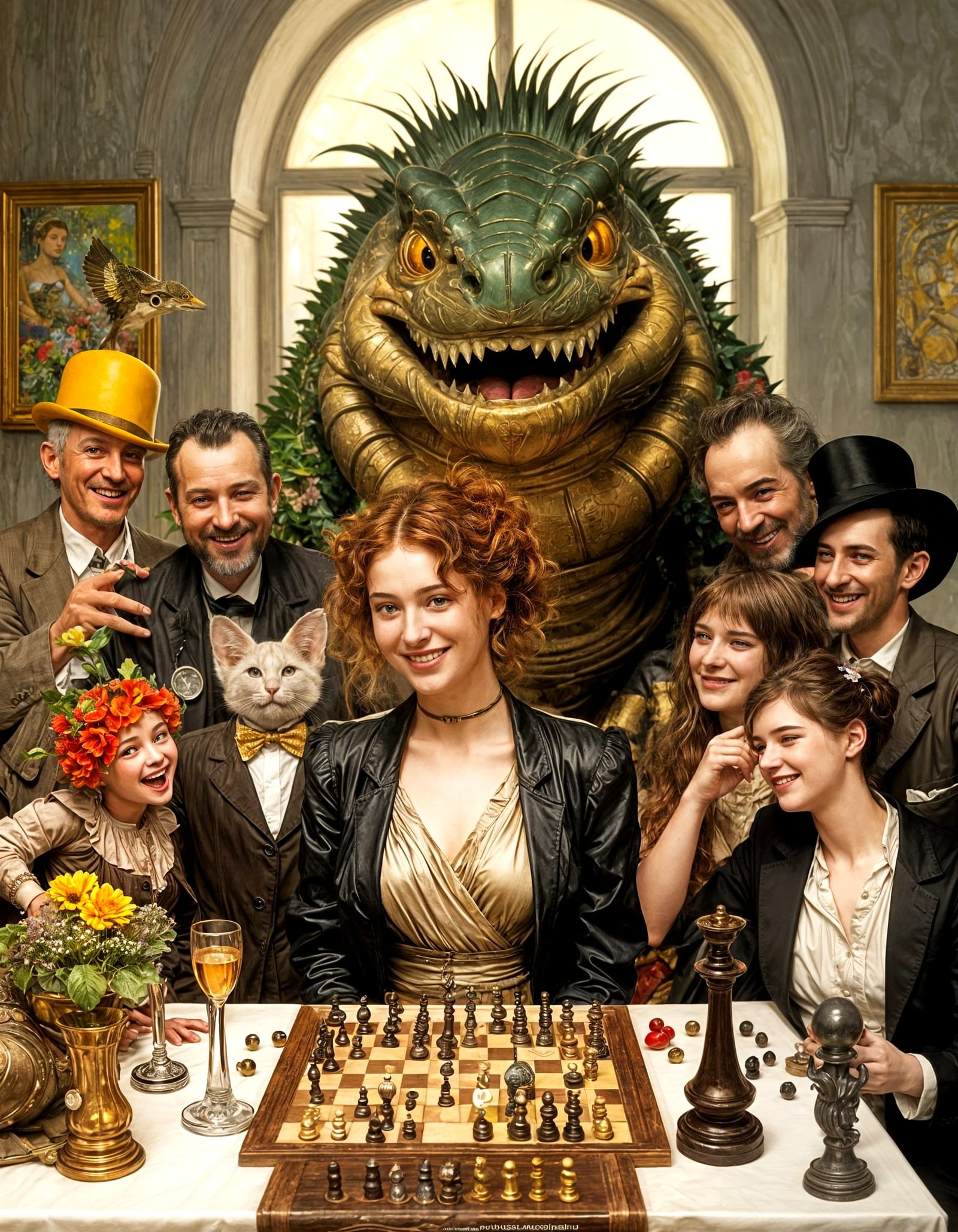 Happy People in Striking Hyperrealist Painting