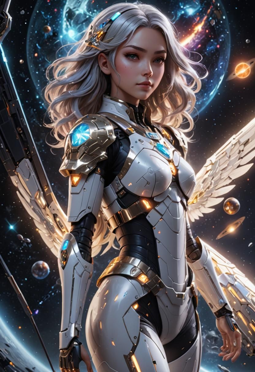 Nintendo Switch Girl in Sci-Fi Space Scene