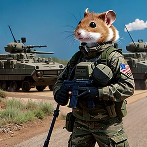 War Hamster Generated by AI