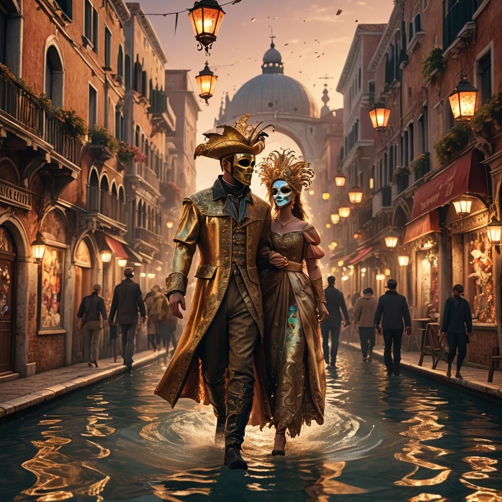 Mystical Venice Carnival: A Couple's Serendipitous Encounter