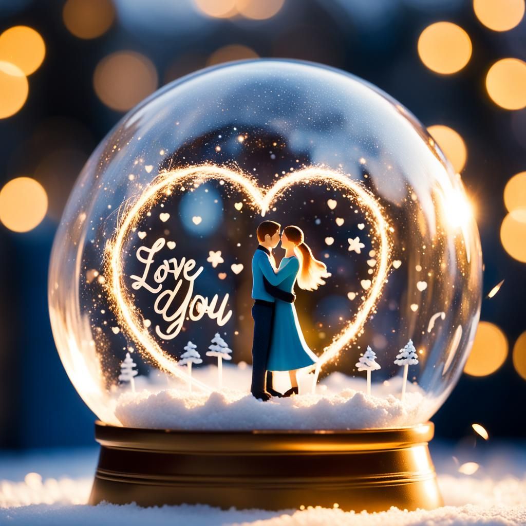 Sparkling Snow Globe of Love: Bokeh Photography