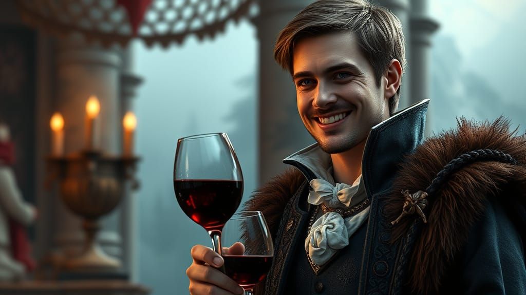 Regal Duke Cheers with Mother in 1813 Era