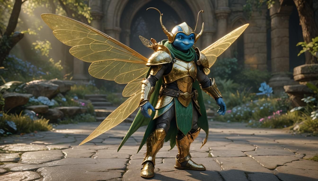 Heroic Smurf in Iridescent Armor, Dragonfly Wings