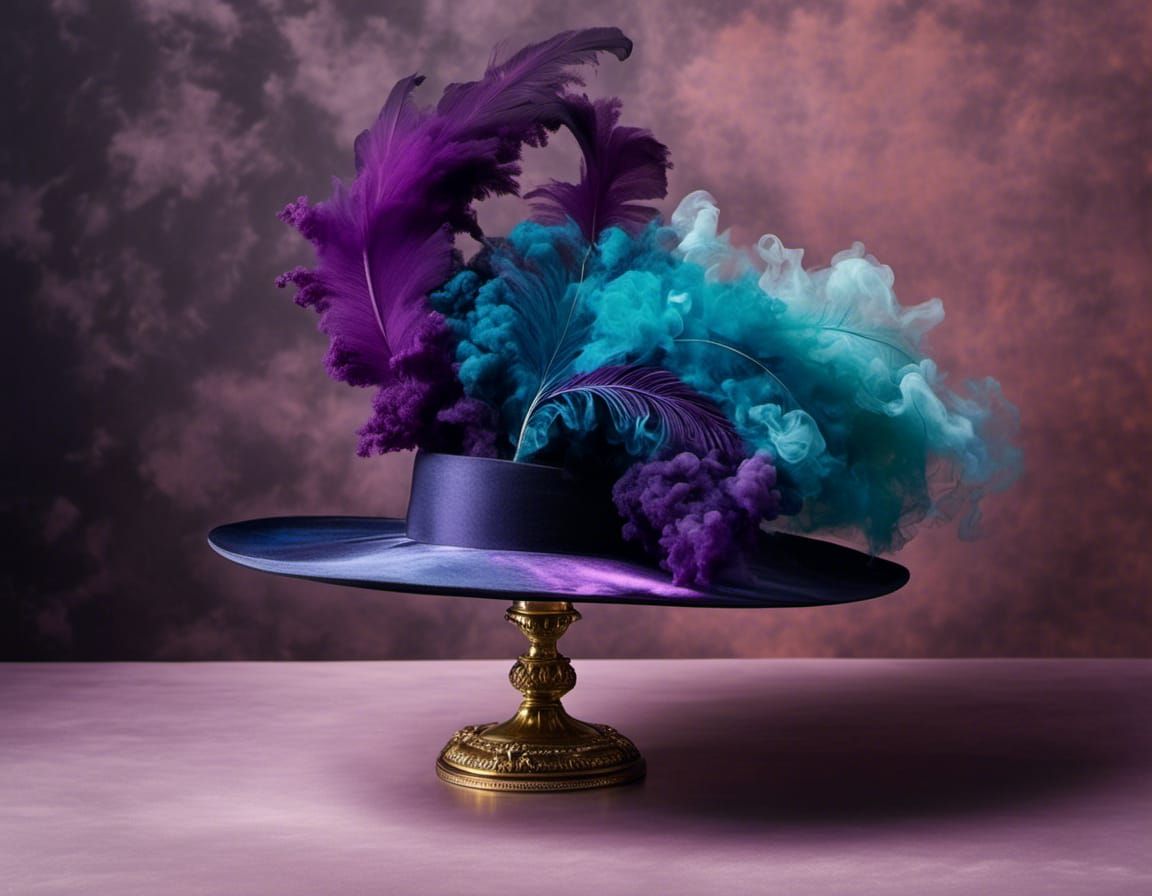 Designer Hat Made of Colored Smoke