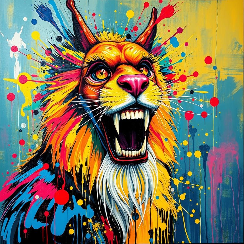 Wild Fauvist Graffiti Art with Melting Colors