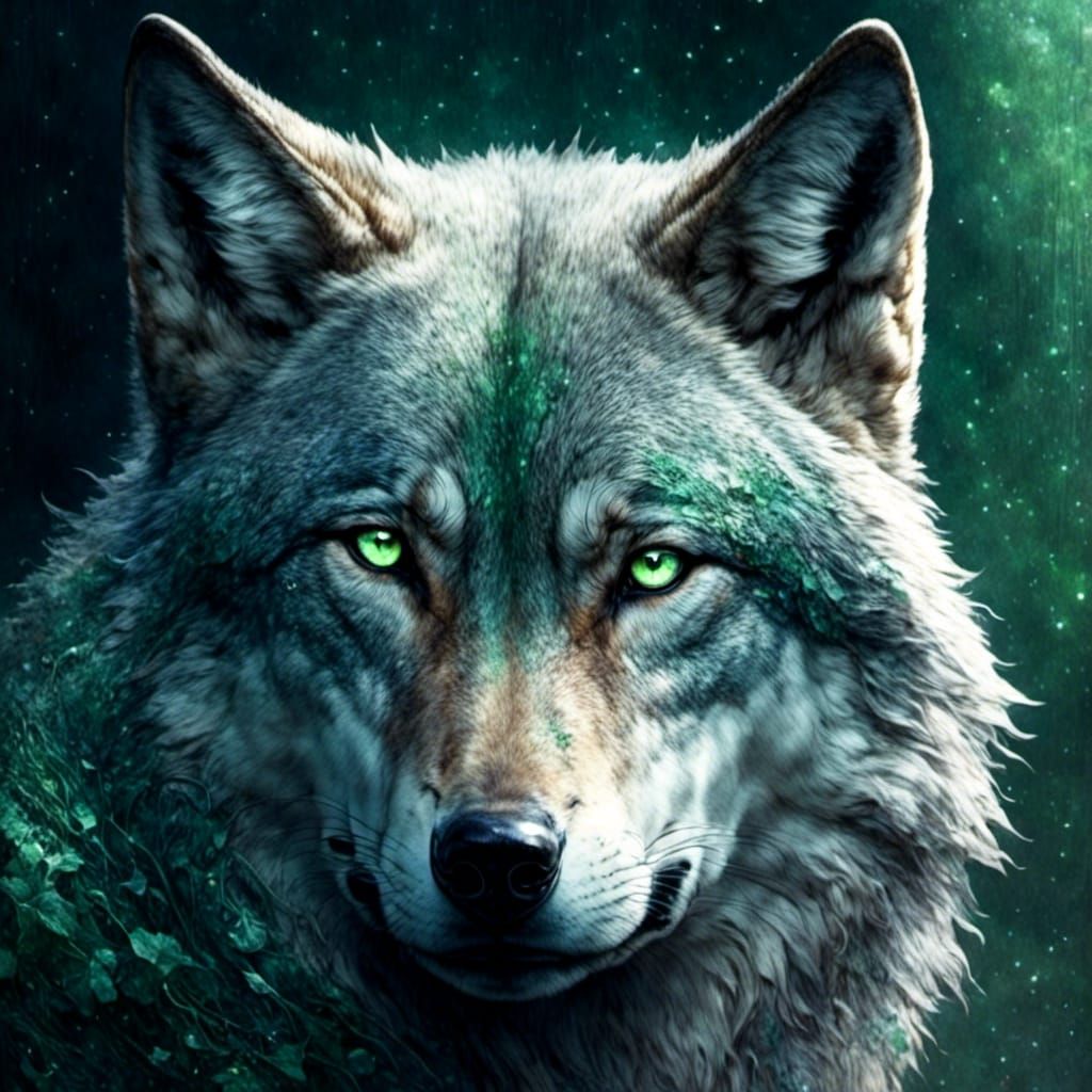 Light Gray Wolf in Watercolor Style