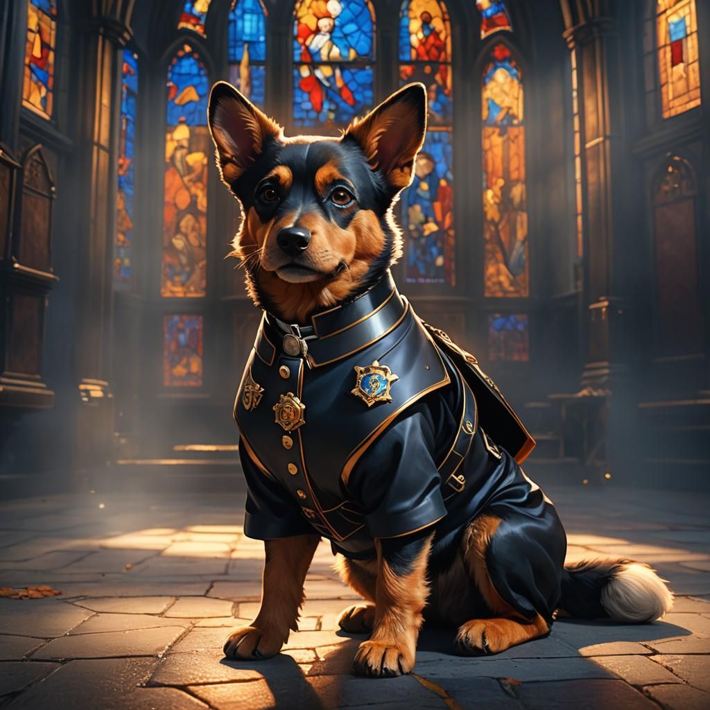 Dog in Uniform Digital Matte Painting
