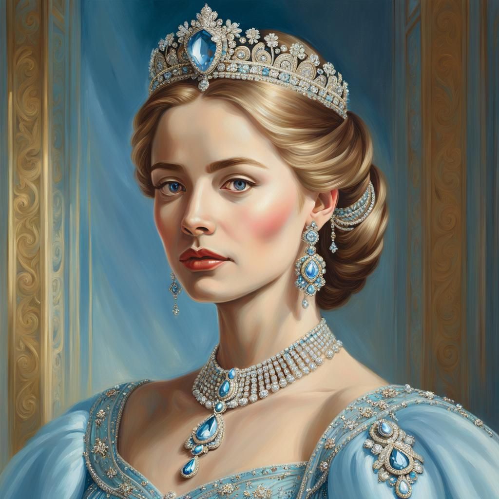 Russian Princess Portrait in Fabergé Style