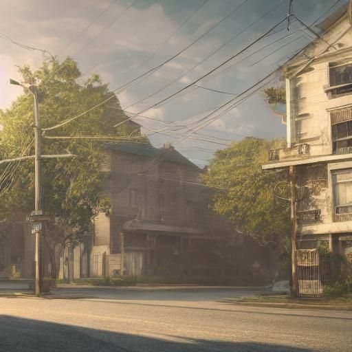 Melancholic Anime Cityscape in 3D