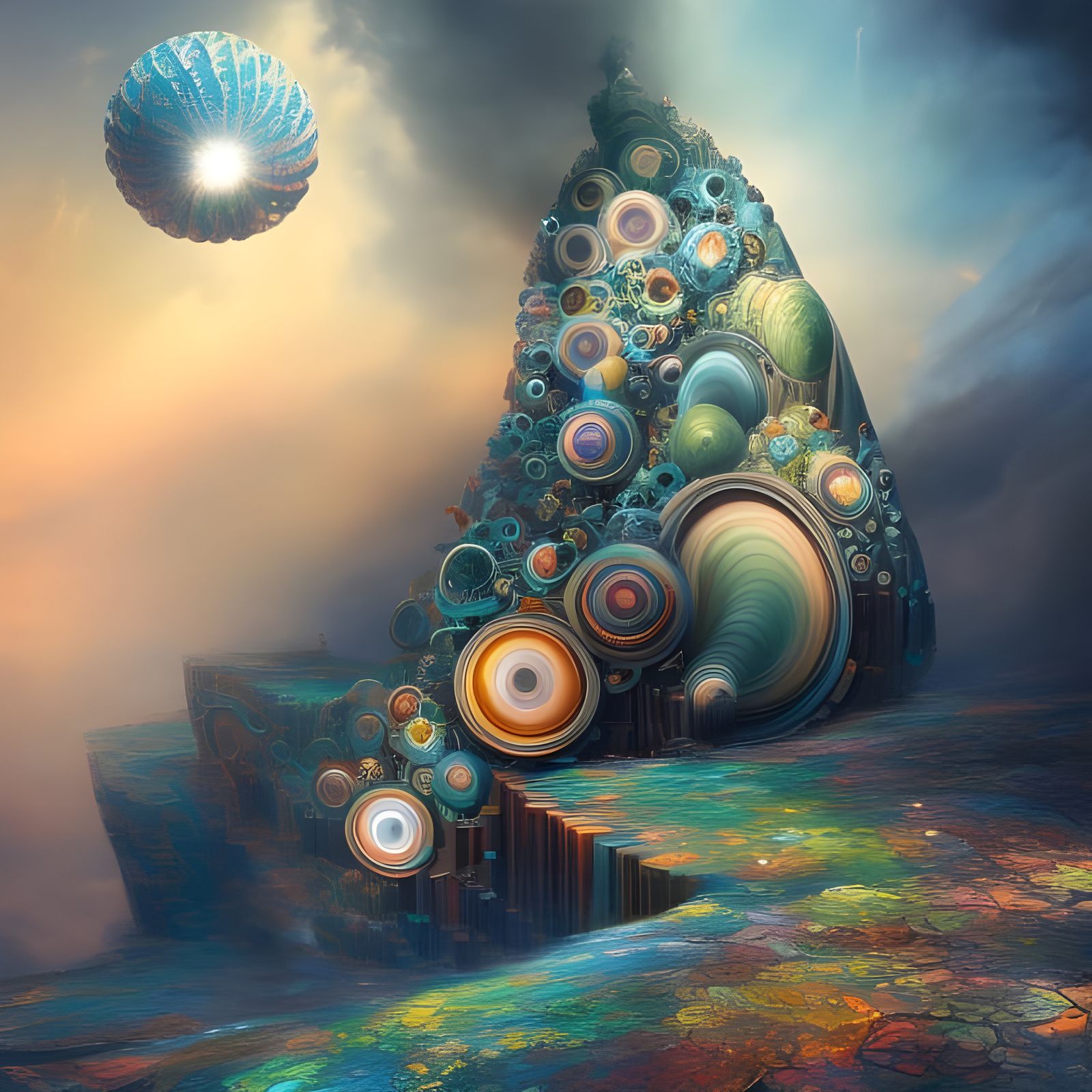 Intricate Geometric Abstract in Polychromatic Hues