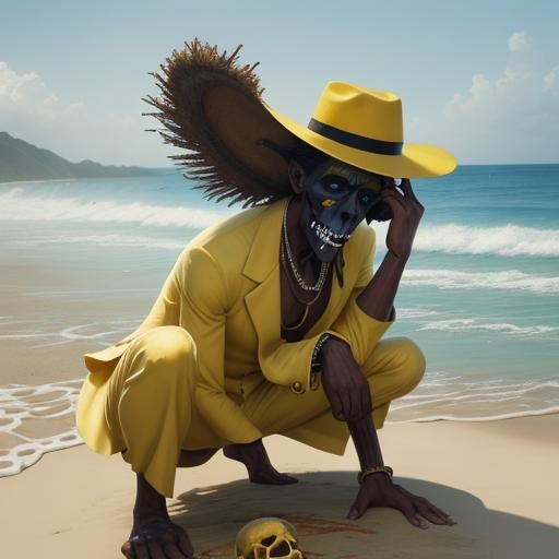 Voodoo Man in Yellow Battles Constantine on Beach