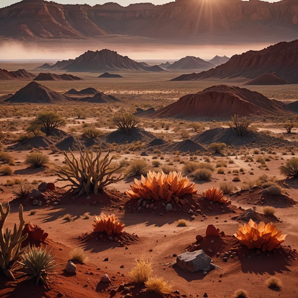 Crystal Desert Landscape in Cinematic Style