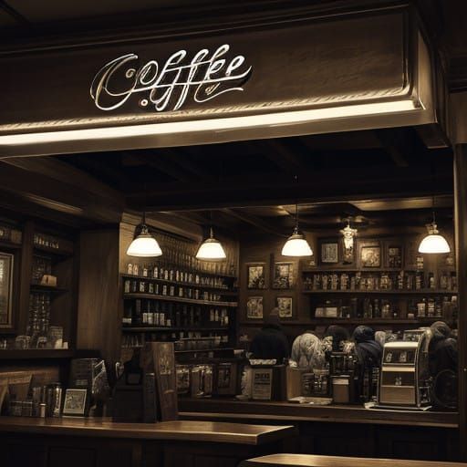 Hyperrealistic Coffeeshop Scene in Cinematic Style