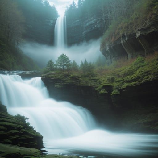 Surreal Hocking Hills Falls in Heavenly Light