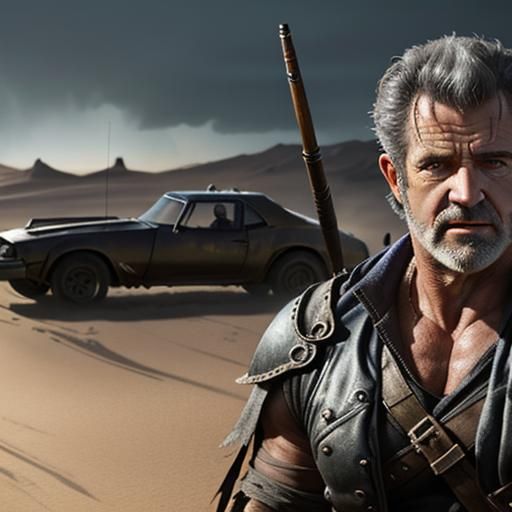 Mad Max Illustration in Dark Fantasy Style