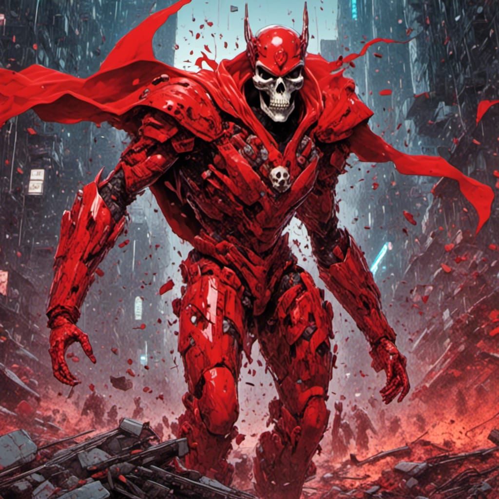 Futuristic Superhero Soaring Through Metropolis in 3D Anime ...