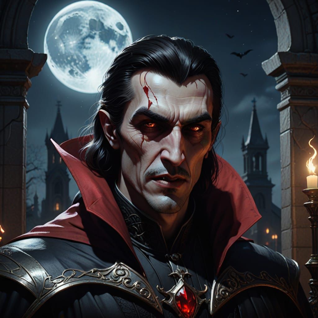 Dracula in Cemetery at Midnight Concept Art