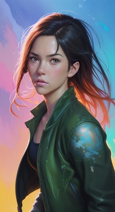 Hyperrealistic Kim Possible in Colorful Graffiti Art